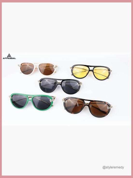 Knot Detail Aviator Sunglasses with UV400 Protection main image 7